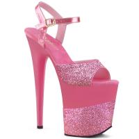 FLAMINGO-809-2G Pleaser High-Heels Plateau Sandaletten pink glitter