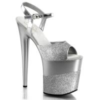 FLAMINGO-809-2G Pleaser high heels platform sandal silver glitter