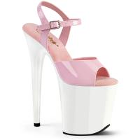 FLAMINGO-809 Pleaser high heels platform sandal baby pink patent white