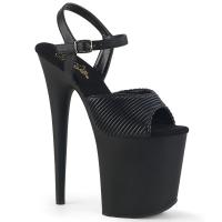 FLAMINGO-809 Pleaser high heels platform sandal black matte quilted