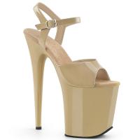 FLAMINGO-809 Pleaser high heels platform sandal cream patent