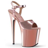 FLAMINGO-809 Pleaser high heels platform sandal rose gold metallic chrome