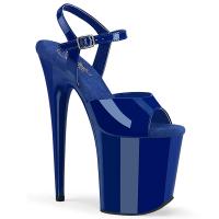 FLAMINGO-809 Pleaser high heels platform sandal royal blue patent