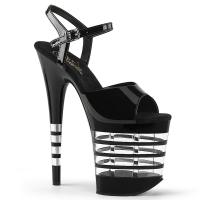 FLAMINGO-809LN Pleaser high heels lined platform sandal black patent