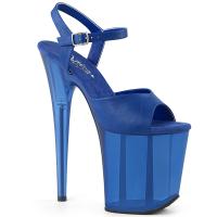 FLAMINGO-809T Pleaser high heels platform sandal blue frosted