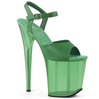 FLAMINGO-809T Pleaser high heels platform sandal green frosted