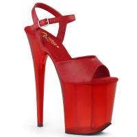 FLAMINGO-809T Pleaser high heels platform sandal red frosted