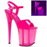 FLAMINGO-809UVT Pleaser high heels platform sandal neon hot pink tinted