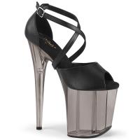 FLAMINGO-840T Pleaser vegan high heels platform criss cross sandal black matte