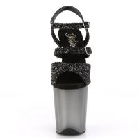 FLAMINGO-874 Pleaser high heels platform sandal black glitter frosted