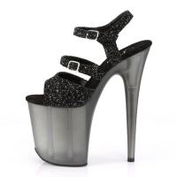FLAMINGO-874 Pleaser high heels platform sandal black glitter frosted