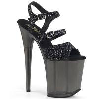 FLAMINGO-874 Pleaser high heels platform sandal black glitter frosted