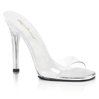 GALA-01S Fabulicious High-Heels Pantoletten klar schmaler Riemen mit Lederinnensohle