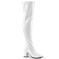 GOGO-3000 sexy Funtasma women over-the-knee boot white stretch patent