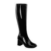 GOGO-300WC extra calf width boots black stretch patent