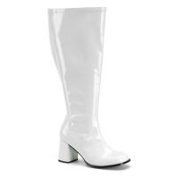GOGO-300X extrem calf width boots white stretch patent
