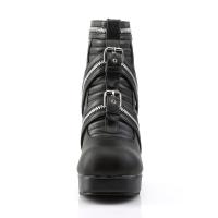 GOTHIKA-50 Demonia platform ankle boot black matte zippered straps