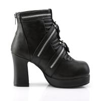 GOTHIKA-50 Demonia platform ankle boot black matte zippered straps