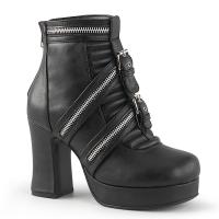 GOTHIKA-50 Demonia platform ankle boot black matte zippered straps