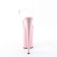 Preview: INFINITY-908 Pleaser Damen High Heels Plateau klare Riemchen Sandaletten babypink