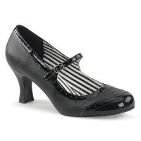 JENNA-06 Pleaser Pink Label vegane Lochmuster Damen Riemchen Pumps schwarz Lederlook Lack