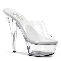 KISS-201 Pleaser High-Heels Plateaupantoletten transparent