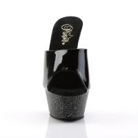 KISS-201MG Pleaser high heels platform mules black patent mini glitter
