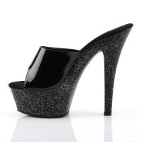 KISS-201MG Pleaser high heels platform mules black patent mini glitter