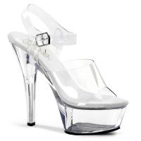 KISS-208 Pleaser High-Heels Plateausandaletten transparent durchsichtig