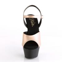 KISS-209MMET Pleaser high heels platform sandal champagne matte metallic black
