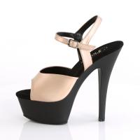 KISS-209MMET Pleaser high heels platform sandal champagne matte metallic black