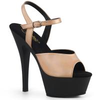 KISS-209MMET Pleaser high heels platform sandal champagne matte metallic black