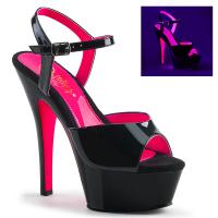 KISS-209TT Pleaser High-Heels Plateausandaletten schwarz neon hotpink