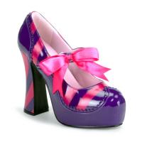 KITTY-32 Funtasma ladies carnival platform chunky high heels pump striped