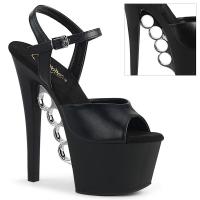 KNUCKS-709 Pleaser vegan High Heels platform sandal brass knuckles black matte
