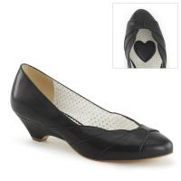 LULU-05 Pin Up Couture Damen Pumps Muscheldesign schwarz Lederoptik vorn rund