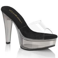 MARTINI-501 Fabulicious vegan ladies high heels platform slide clear black smoke tinted