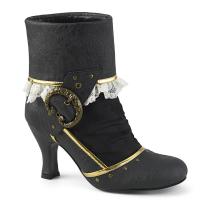 MATEY-115 Funtasma ankle boot black distressed gold trims studs black
