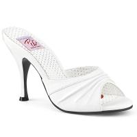 MONROE-01 Pleaser High Heels pleated-vamp slide white