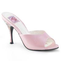 MONROE-05 Pleaser high heels slide pink with rhinestones