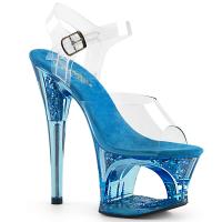 MOON-708GFT Pleaser high heels sandal cut-out platform blue glitter eclipse