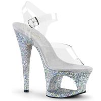 MOON-708LG Pleaser high heels sandal cut-out platform clear silver multi glitter