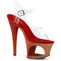 MOON-708OMBRE Pleaser high heels sandal cut-out platform clear rose gold-red ombre
