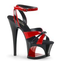MOON-728 Pleaser high heels sandal cut-out platform red-black patent