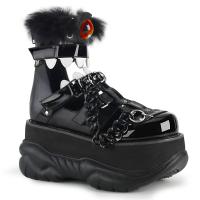 NEPTUNE-150 DemoniaCult platform cage style monster bootie sandal black with eyeball