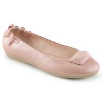 OLIVE-08 Pin Up Couture Damen Ballerina Schuhe elastische Ferse babypink Lederoptik