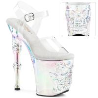 RAPTURE-808HT Pleaser Damen High Heels Plateausandaletten klar holographisch getönt