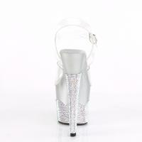 SCALLOP-708-2RS Pleaser high heels platform ankle strap sandal clear silver rhinestone