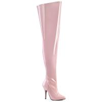SEDUCE-3000WC Pleaser Pink Label high heels wide calf stretch thigh high boots baby pink patent