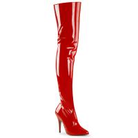 SEDUCE-3010 Pleaser high heel thigh boot red patent